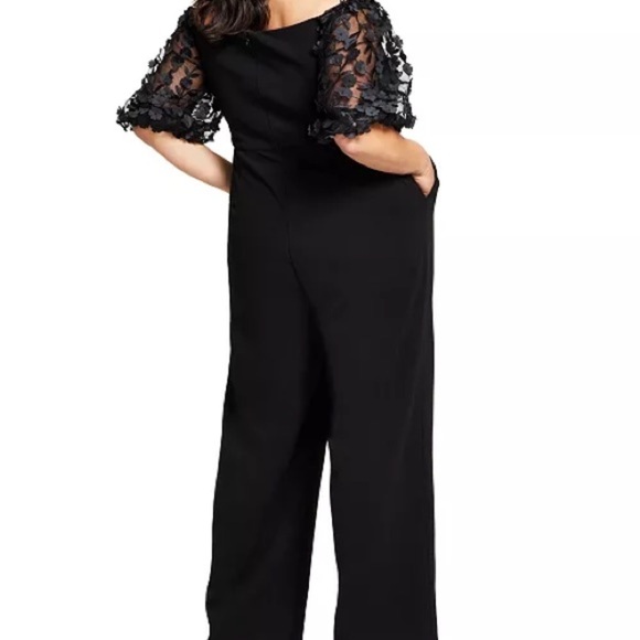 Xscape Puffed-Sleeve Off-The-Shoulder Jumpsuit - Picture 6 of 14